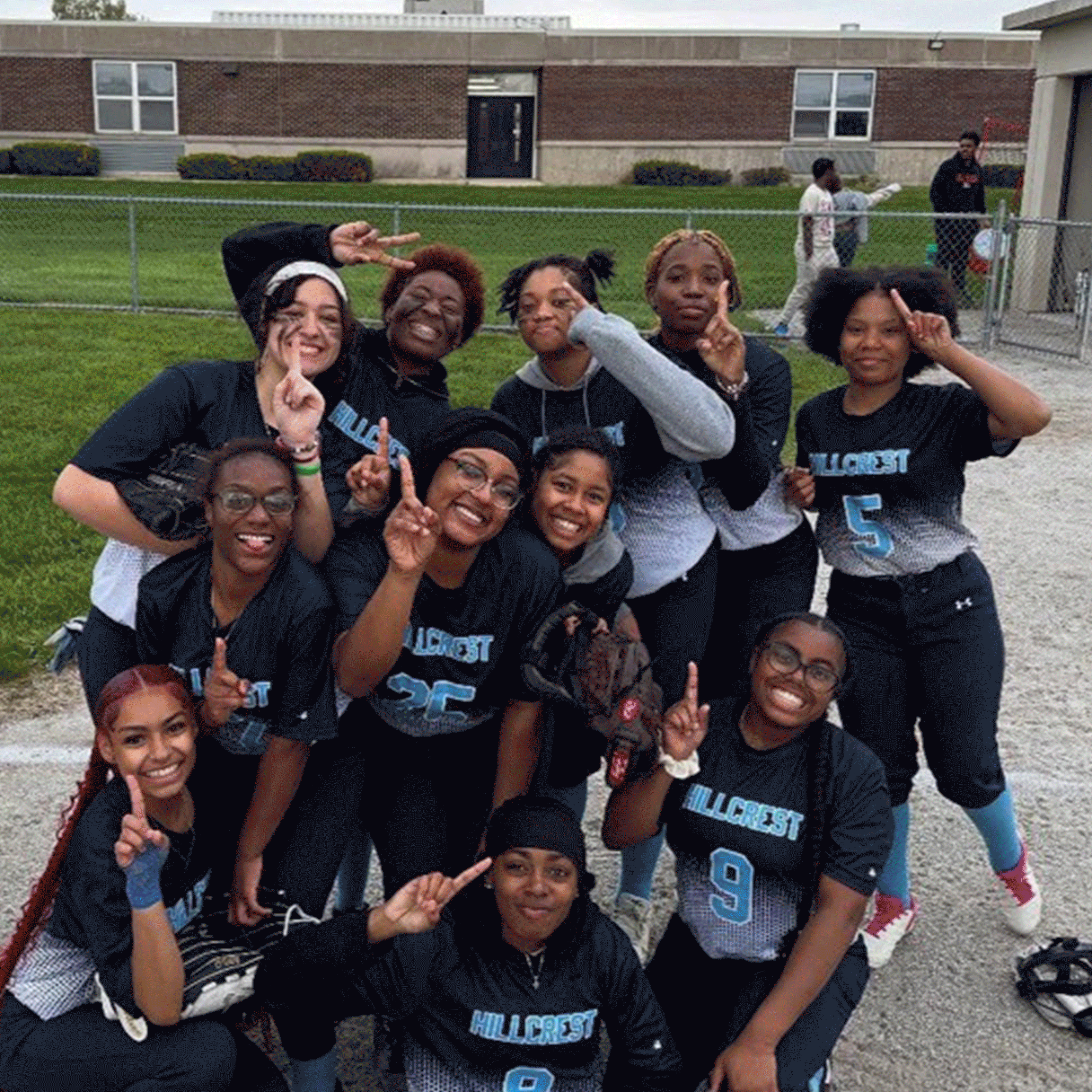 Carousel of girls softball team